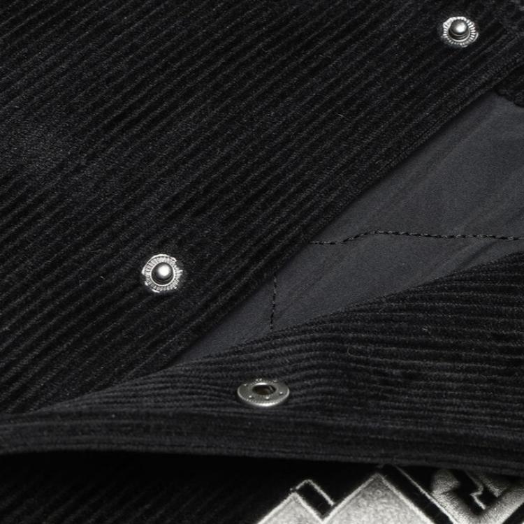 New FILA FW24 Baseball Jacket Men's Jet Black F51M449501F-BK