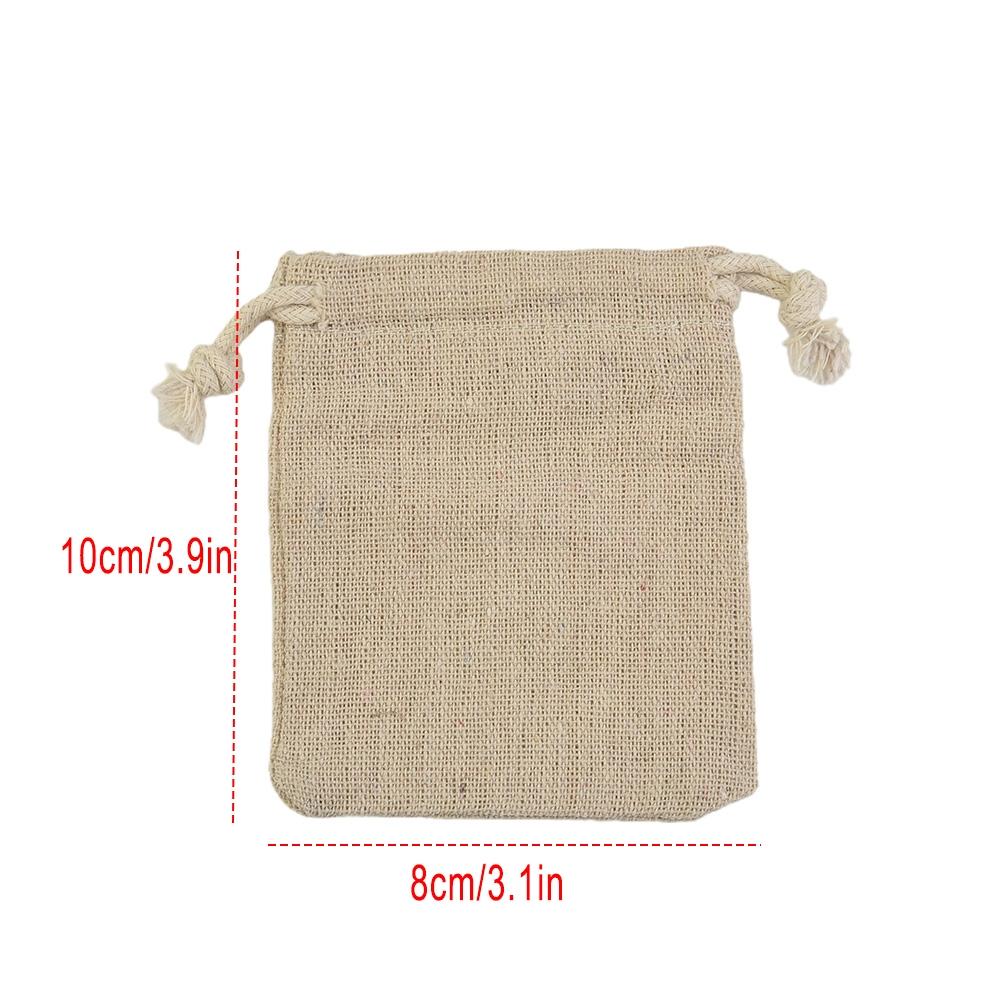 Drawstring Bags Small Linen Pouch Linen Color drawstring 50Pc hot Brand New