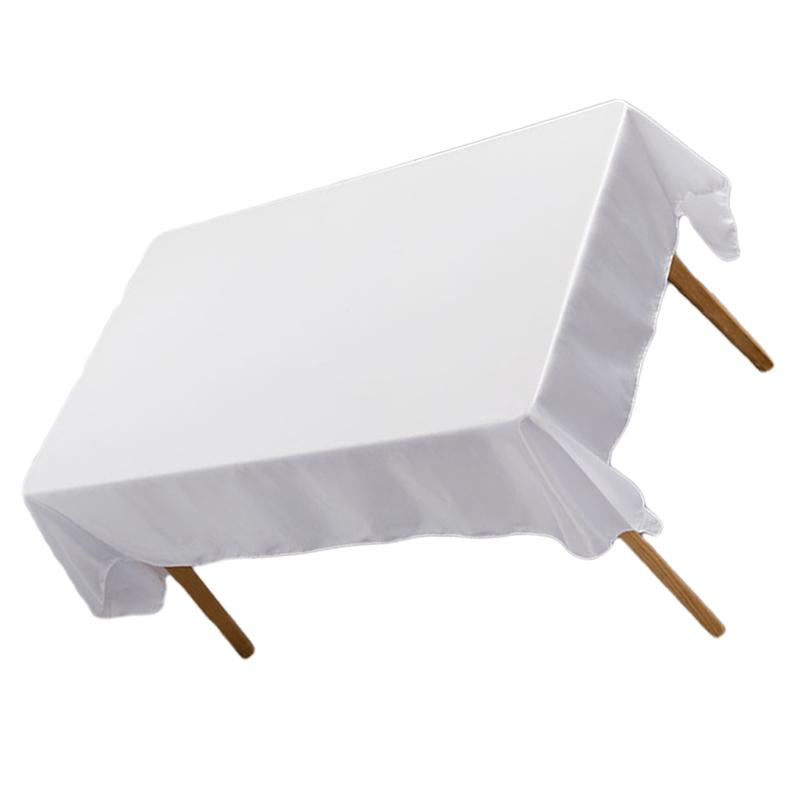 Tablecloth Rectangle White Table Cover Cloth Polyester 145x305cm for Dining Room Wedding Banquet Hotel