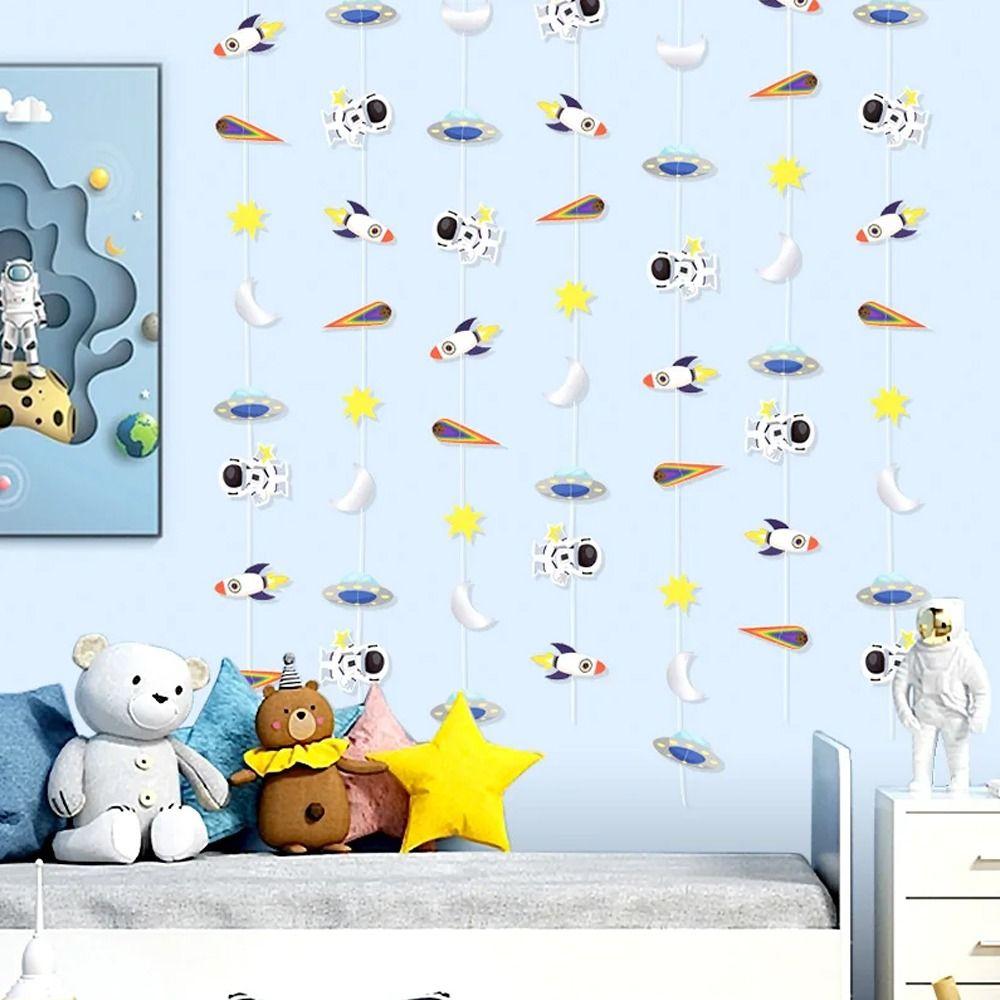 Astronaut Rocket Astronaut Garlands Banner 3m Outer Space Theme Party Decorations  Home Decor