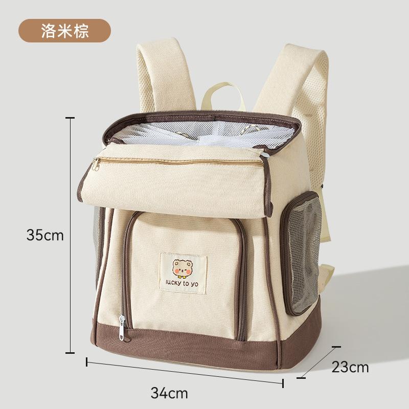 Pet Dual Use Backpack with Large Space Breathable Cute Pet Outing Dog Walking Travel Bag Cat Backpack Carrier