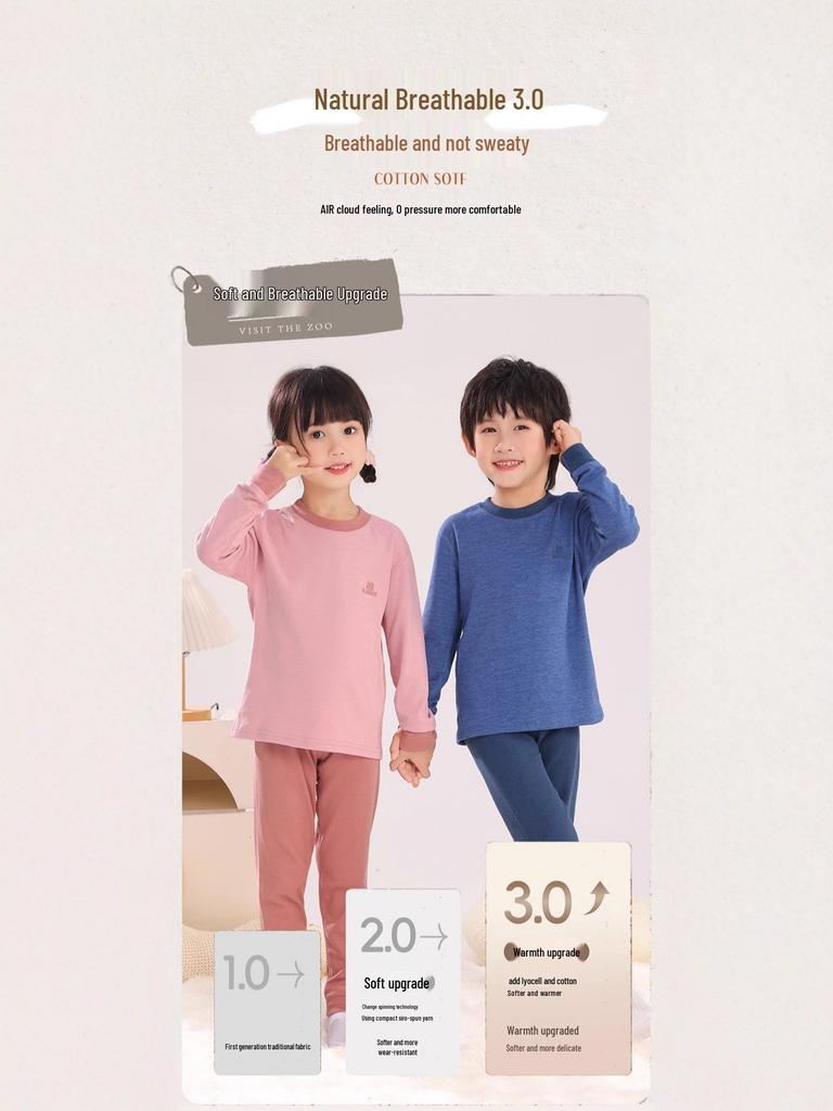 Kinder Herbst- & Winterkleidung: Jungen Warme Unterwäsche, Mädchen Hausanzug Set, Teenager Pyjama
