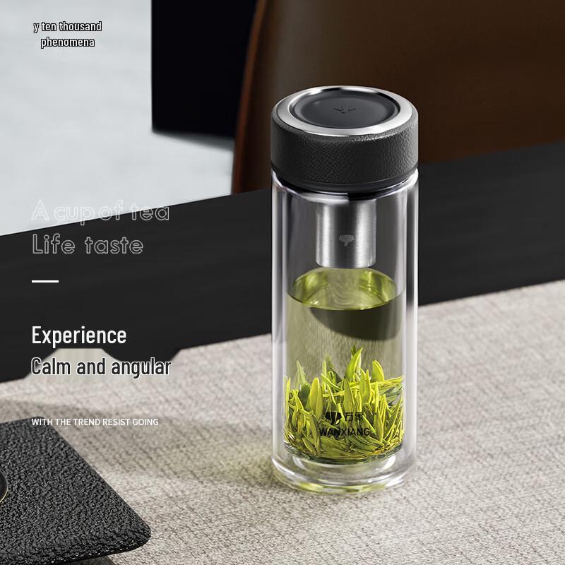 Portable Double-Layer Borosilicate Glass Tea Mug