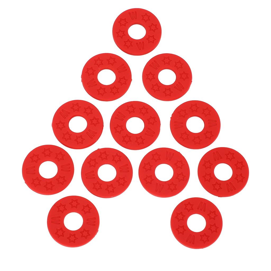 12PCS Guitar Strap Non Slip Locks PE Material Strap Protector Blocks for Acoustic Guitar Ukulele Bass Red