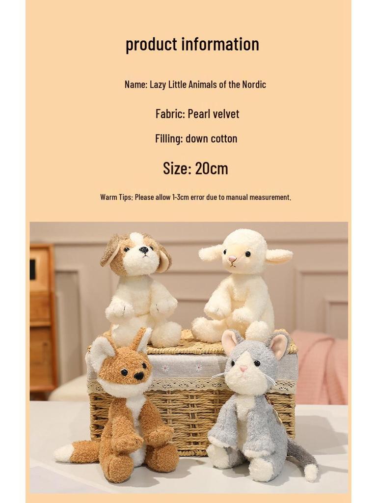 Nordic Style Cute Animal Plush Toy - Sheep, Fox & Puppy Keychain