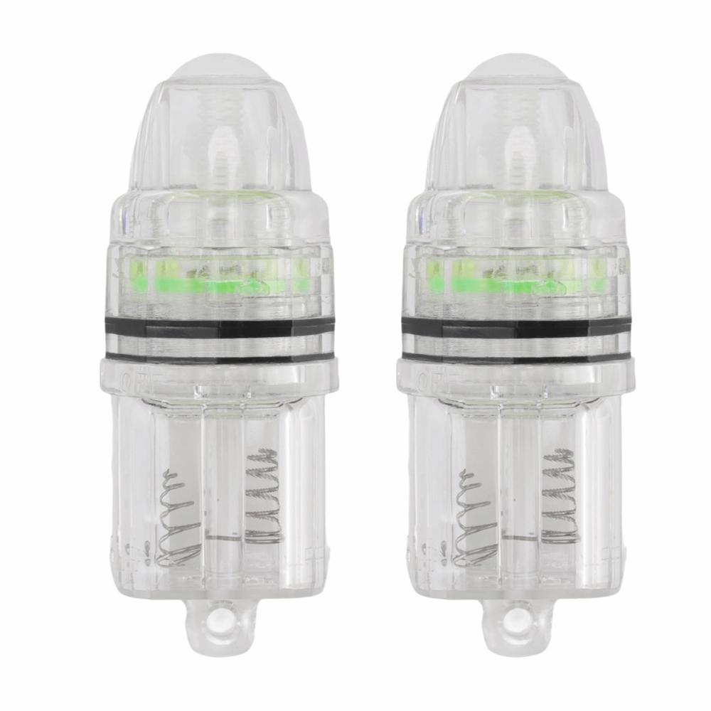 2PCS AA Battery Powered Fish Lure Light Transparent Plastic Underwater Fish Light  Night Fishing