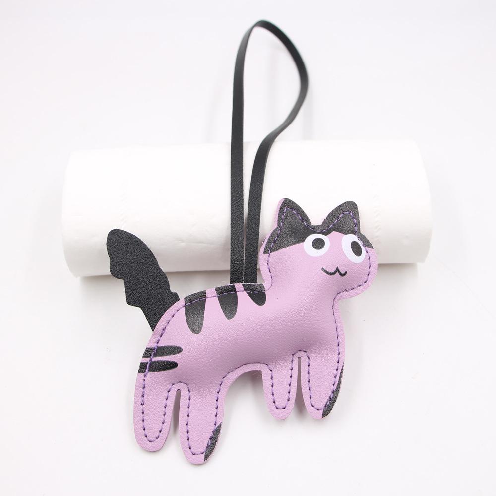 Cute Dairy Cow Cat Leather Backpack Pendant Neighbor Cat Pendant Clothing Luggage Accessories PU Accessories