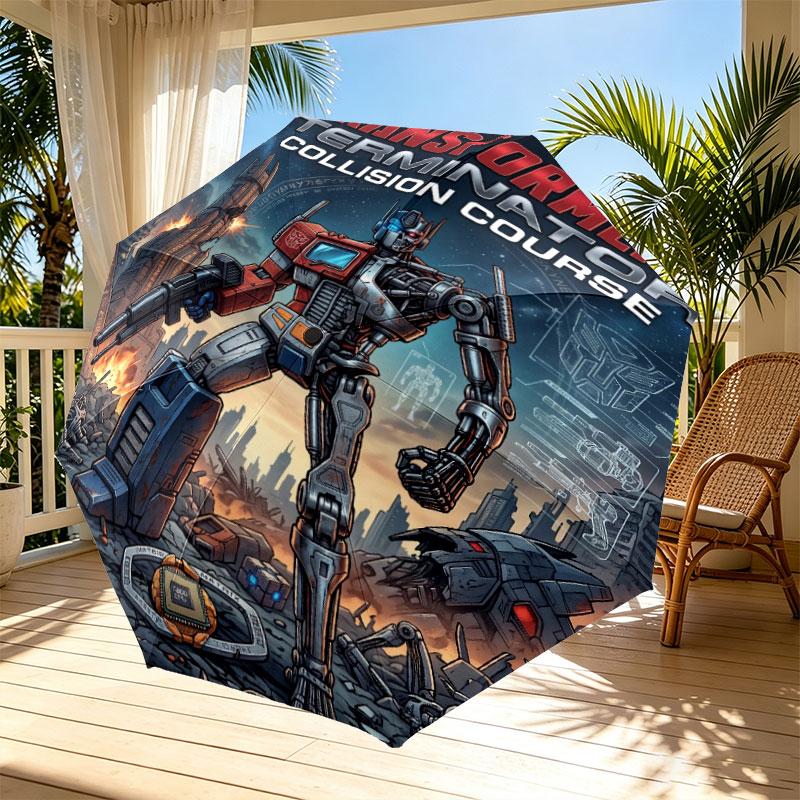 Transformers Print Automatic Open Close Umbrella, Portable Foldable Umbrella, for Outdoor Commute Camping Trip, Ideal Birthday Gift