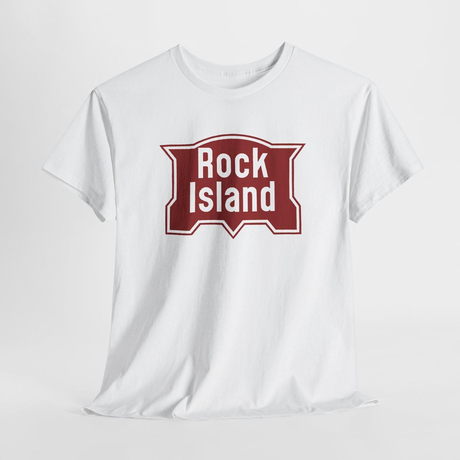 

Rock Island Vintage Unisex Heavy Cotton T-Shirt Mens Womens Tees Top Tee, Casual T-Shirt Mens Womens Tees Top, Retro [...] 4XL