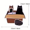 Cat Cardboard Box Brooch Cute 4 Cat Animal Badge Accessory