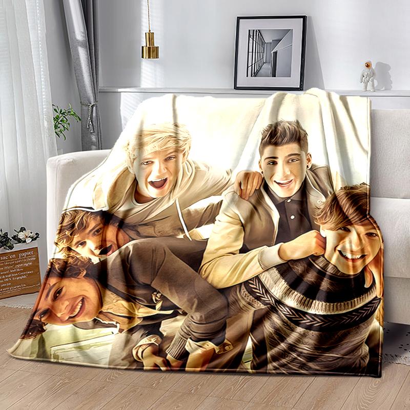 1pc Blanket One Direction Where We Are Now Print Design, Lightweight Blanket for Sofa, Bed- Soft &Warm, Gift for All Seasons Like Christmas, Halloween