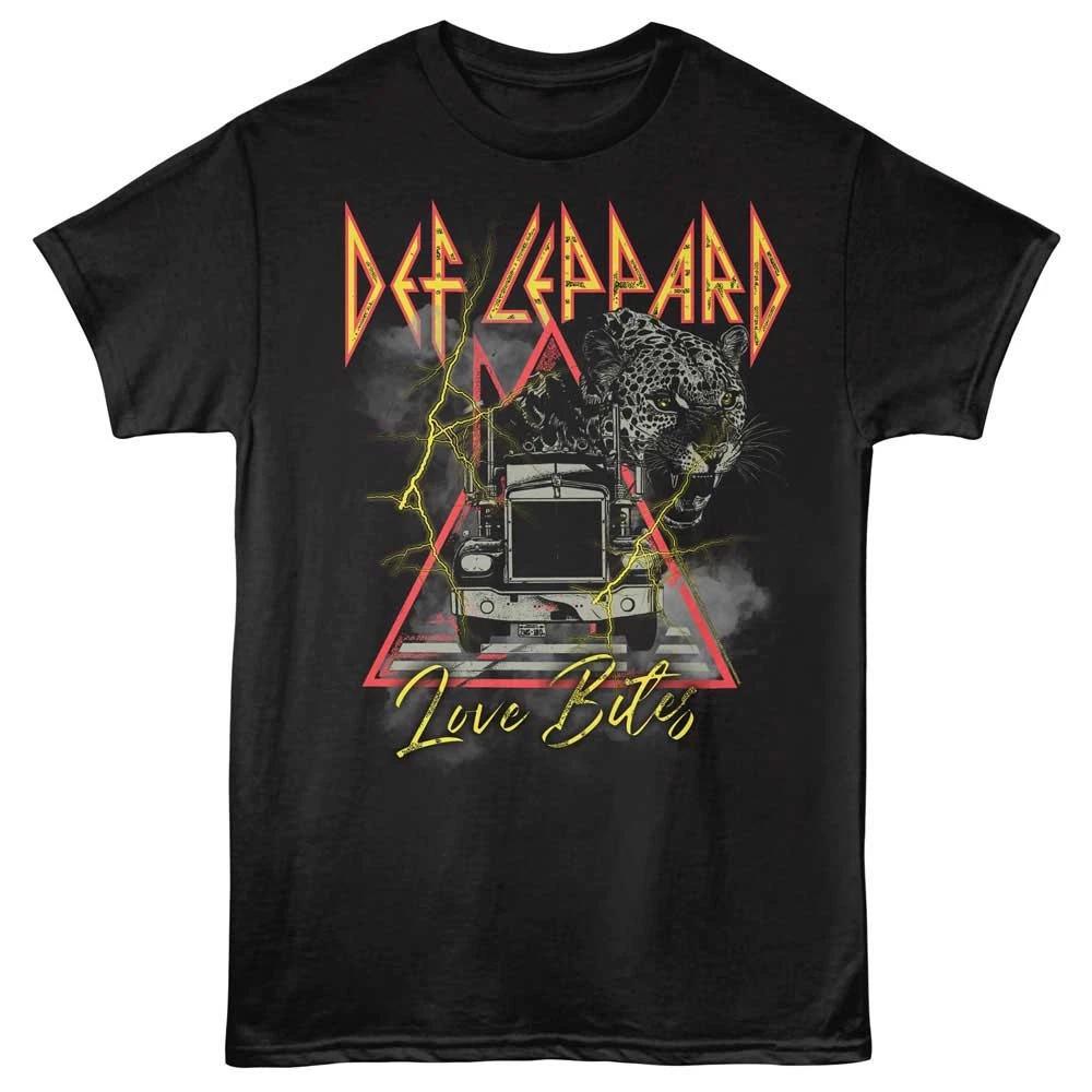 Def Leppard Love Bites Truck Leopard Men s T Shirt Rock Band Merch XL