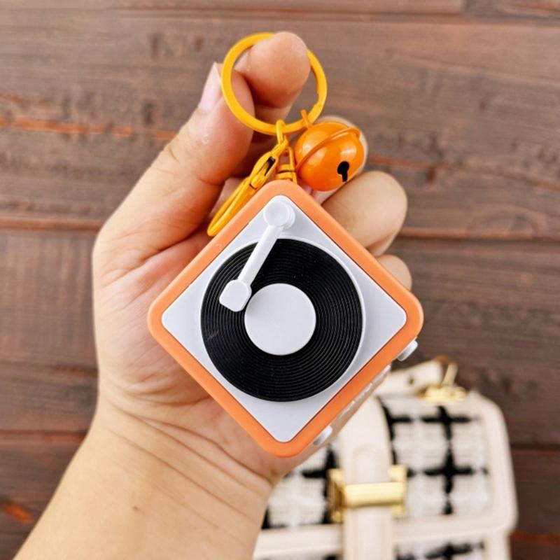 Vintage Recordable Gramophone Music Box Keychains Pendants With Recording Function Builts In Music Box For Unique Gift