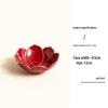 Red Ceramic Dessert Plate: Retro Chinese Pastry & Fruit Display Dish