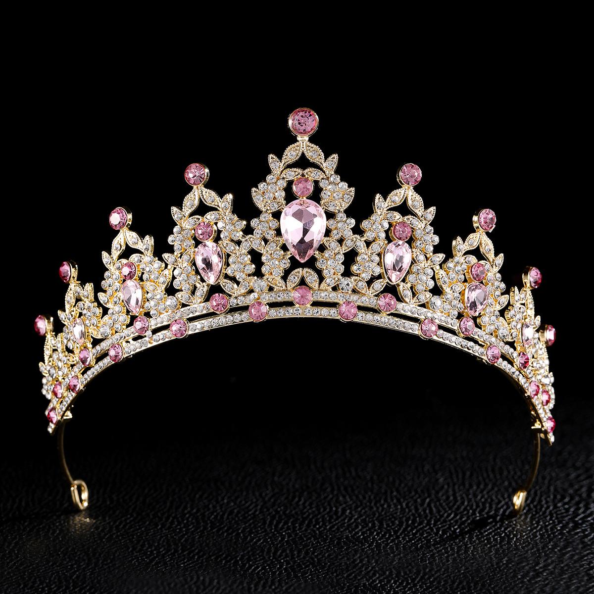 Multi-color Alloy Bridal Crown  Headband - Queen Wedding Headdress