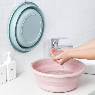Bacinella Pieghevole in Plastica per la Casa Portatile per Studenti Dormitorio Viaggio Bucato Bacinella Spessa Accessori Bagno Casa
