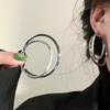 Tide Summer Silver Double Line Large Circle Thin Circle Temperament Gold Versatile Earrings