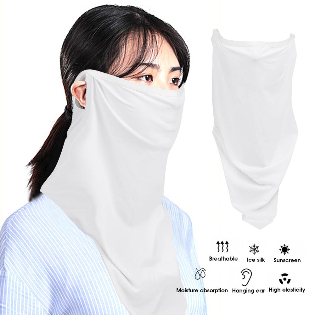 Summer Unisex Seamless  Ice Silk Sunscreen Triangular Bandage Moisture Absorption Sweat Releasing Face Shield Hanging