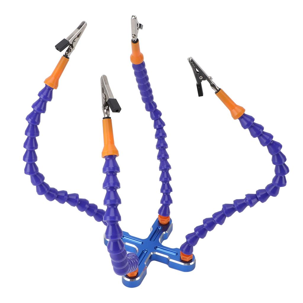 Soldering Helping Hands 4 Flexible Arms Aluminum Alloy Base Third Hand Tools with 4pcs Clips for Assembly Repair Modeling Jewelry Making