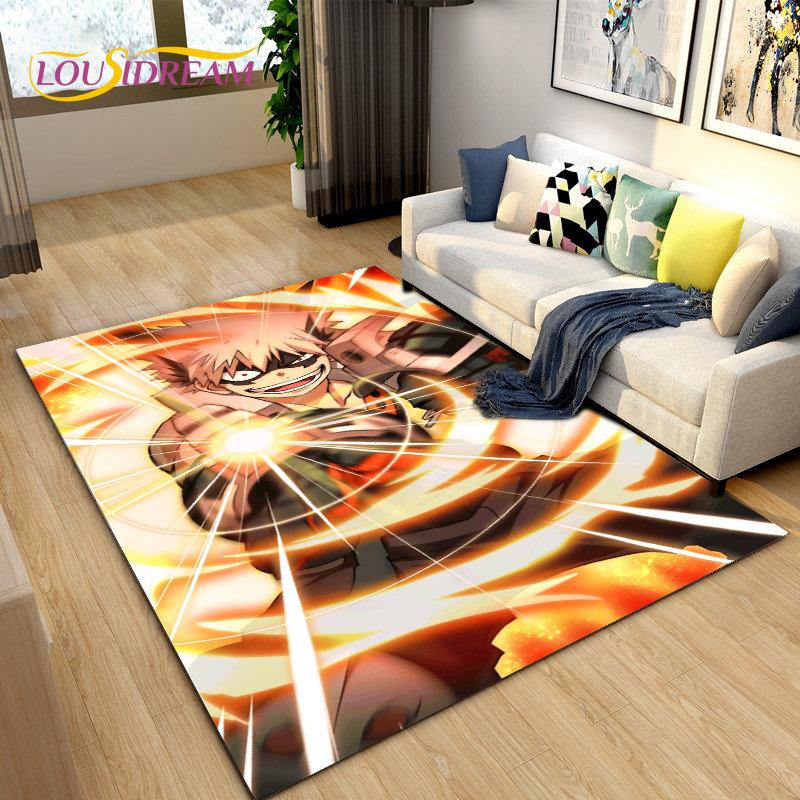 Tappeto Area Grande Anime Giapponese My Hero Academia, Tappeto per Soggiorno Camera da Letto Divano Zerbino Decorazione, Tappetino Antiscivolo per Bambini