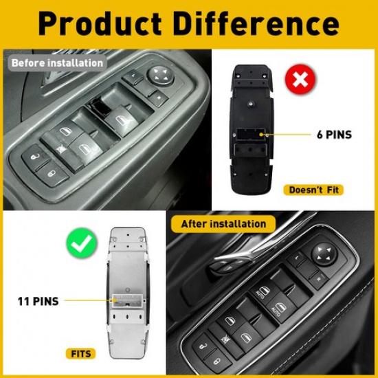 For Jeep Grand Cherokee Dodge Durango 2011-2013 Power Window Switch Front Left