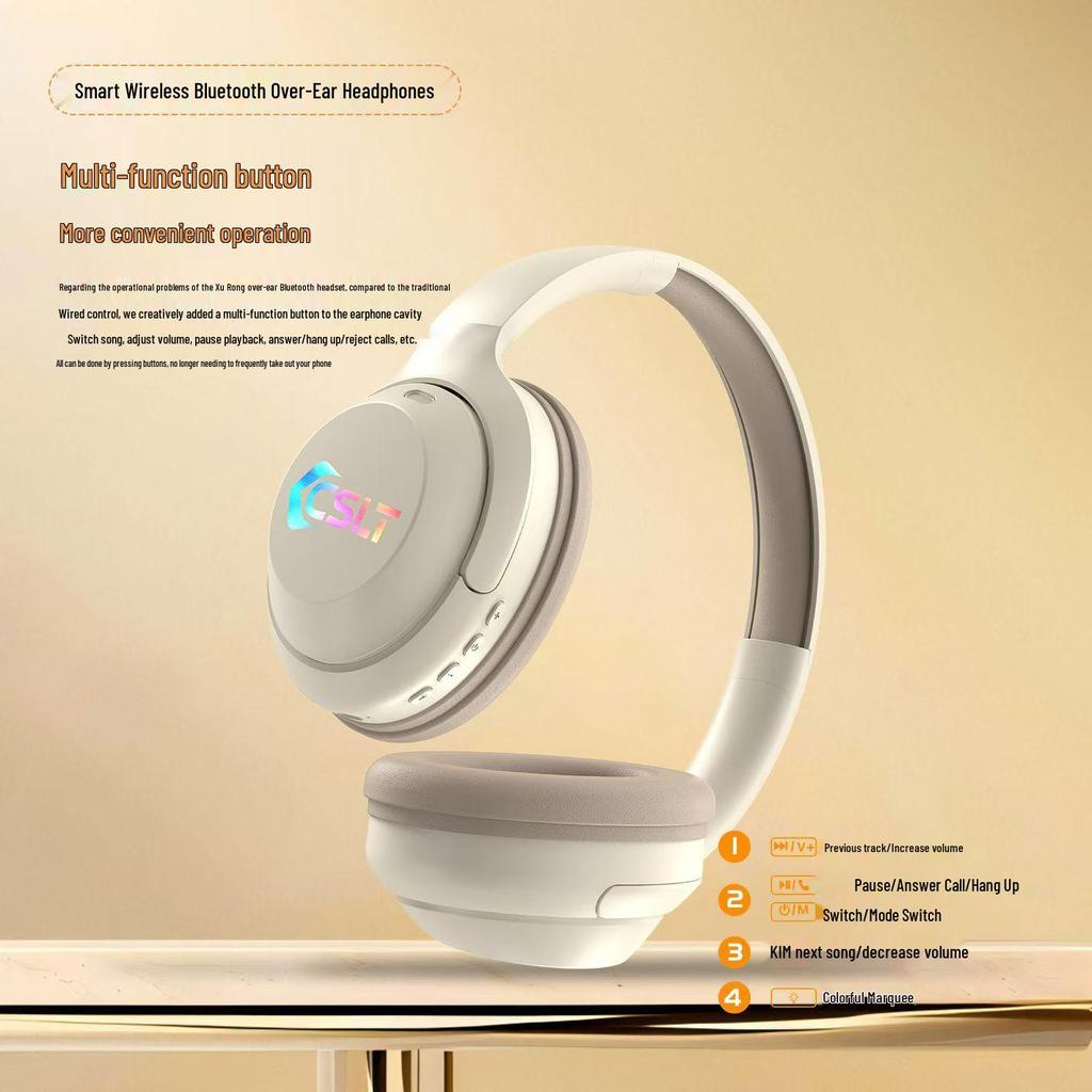 Lantu LY100 Smart Bluetooth Over-Ear Headphones with Mic for Gaming and Sports