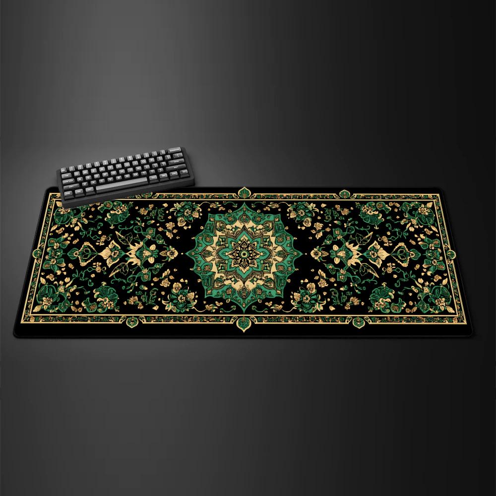 Persian Style Mouse Pad Xl Large Pc Gaming Machine Rubber NonSlip Lock Edge Gaming Speed Keyboard Pad Office Expansion Desk Pad