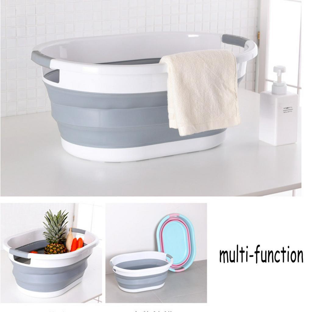 Portable Collapsible Laundry Basket Large Folding Up Plastic Kitchen Vegetables Basket Storage Container Organizer L