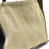CELINE Kaba Gazette Bags Hand Bag Tote Bag hemp / Leather Beige/Black