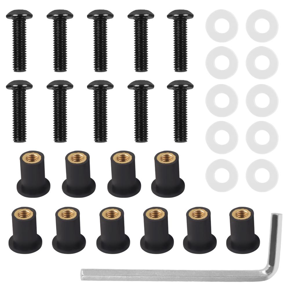 10Pcs M5X15mm Windshield Windscreen Bolts Fairing Screw Nut Fastener For Suzuki GSXR GSX-R600 750 1000 HONDA BMW KAWASAKI SUZUKI