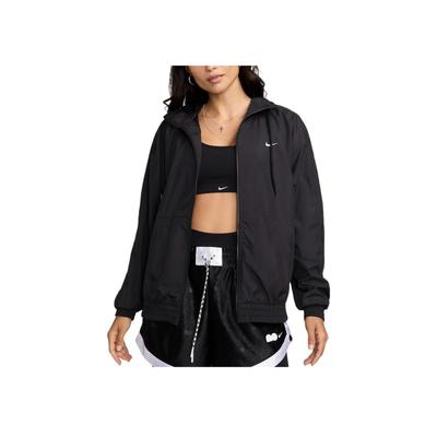 Sportswear Classic Woven Solid Logo Hooded Zip Long Sleeve Jacket Women Jackets Black FV6298-010