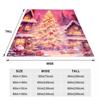 1pc Pink Blanket Marry Christmas Tree 3D Print Smooth Flannel Blanket for Home Living Room Bedroom Decor New Year Christmas Gift
