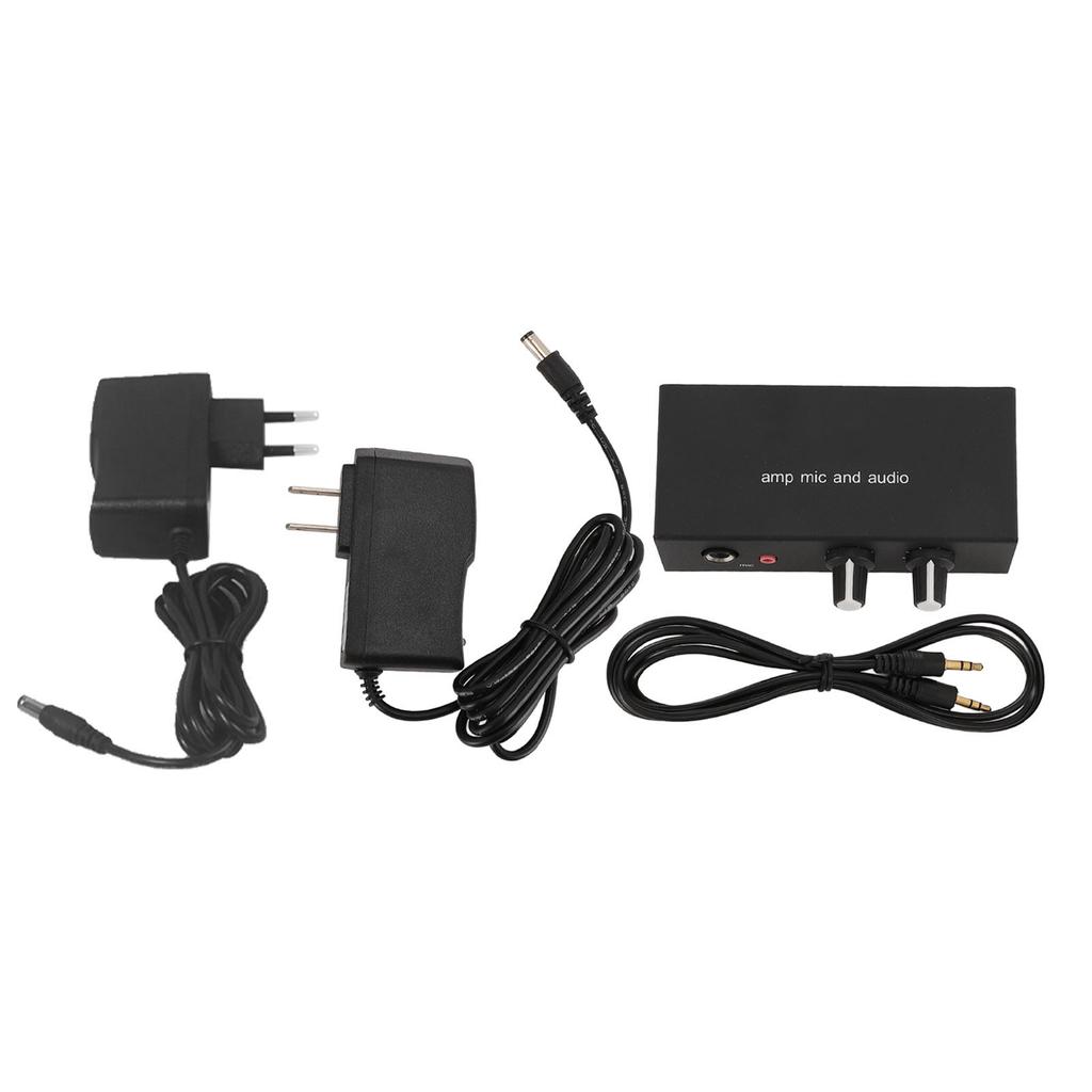 Stereo Sound Preamplifier Aluminum 3 Output Ports 6.5mm Dynamic Microphone 3.5mm Microphone Condense