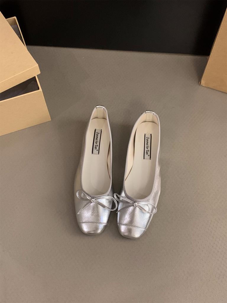 Jonmei for San Nei height increase silver single shoes women's shoes spring and autumn 2025 new summer French small fragrance