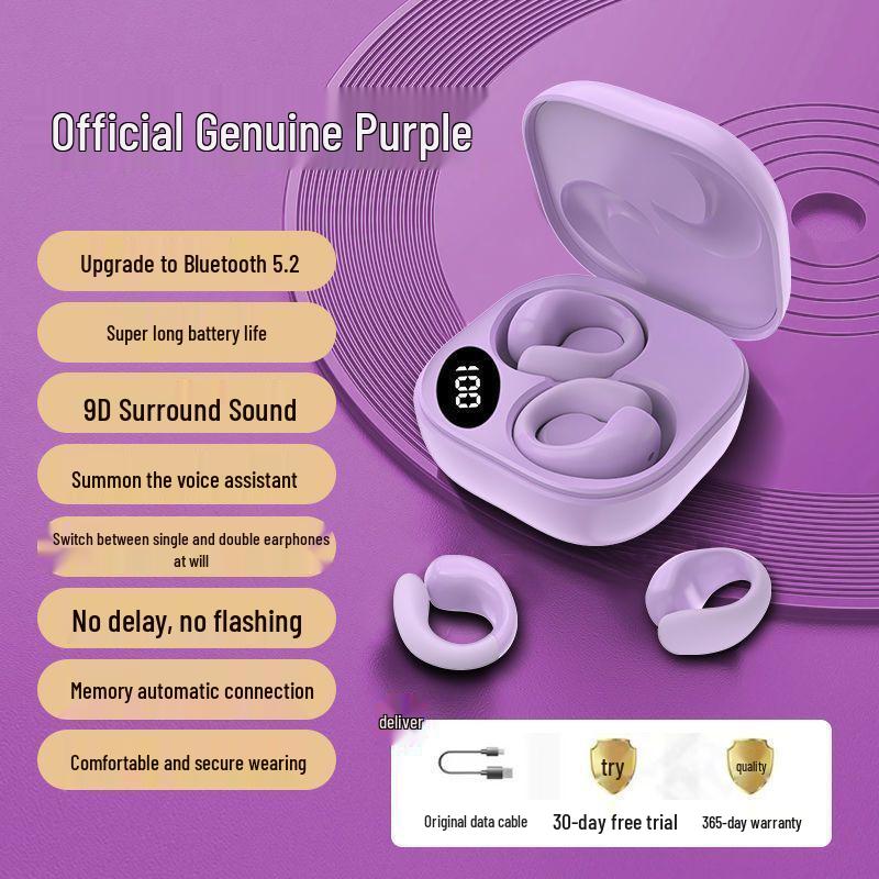 Wireless Bone Conduction Sport Headphones, Clip-On In-Ear/Non-In-Ear, Long Battery Life, Universal