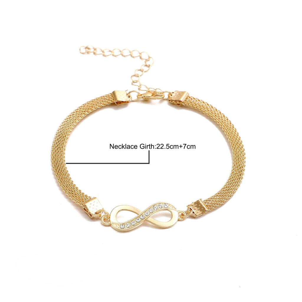 Trendy náramek pro ženy Butterfly Hand Cross Charm Řetízek na nohu Noha Dívčí náramek na kotník šperky