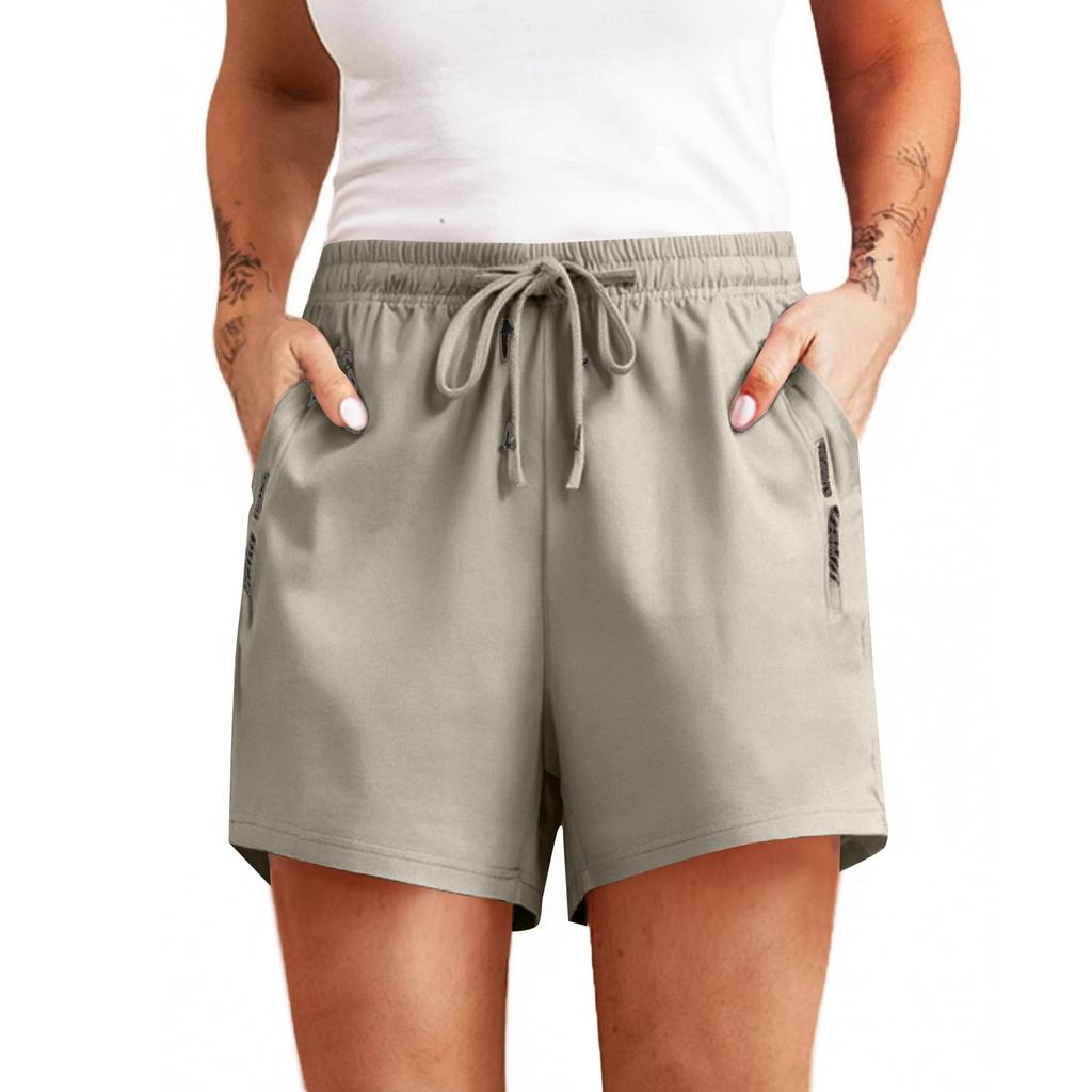 Women's Casual Solid Colour Elastic Waist Straight Casual Pants With Pockets