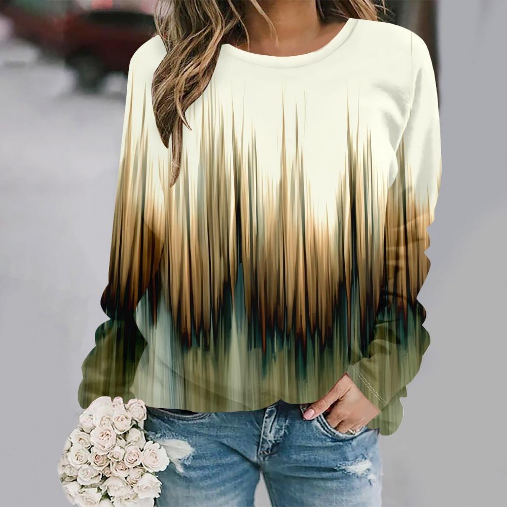 2025  Plus Size Autumn and Winter New Fashion Round Neck Long Sleeve Printed Elegant Casual Loose Hoodie