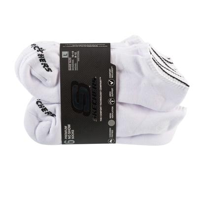 Skechers 6pk Unisex 1/2 Terry Crew, Unisex White Socks
