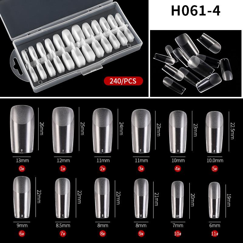 Press On Nails Coffin Nail Tips Clear Full Cover Fake Nail Artificial Press On Long Ballerina Transparent Nail Extensions