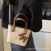 Portable Bucket Bag 2025 New Korean Fashion Printed One-shoulder Crossbody Bag High-end Trendy Casual Women's Bag