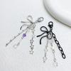 Elegant Jellyfish/Star/Crucifix Bowknot Bag Charm Fashionable Butterfly Knot Keychain Accessory for Women and Girls