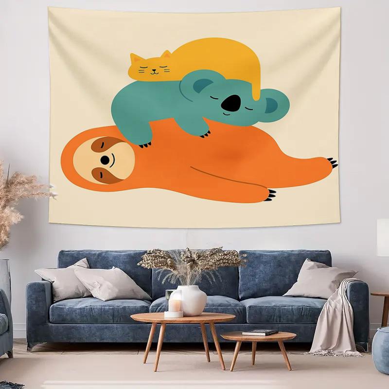 Boho Wandteppich Wandbehang Ästhetische Raumdekoration Naturlandschaft Wandkunst Studentenwohnheim Dekoration Schlafzimmer Wanddekor Stammesmuster Band