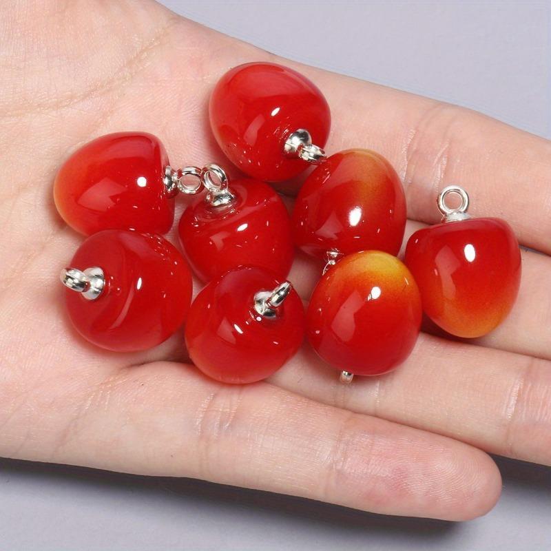 

Cherry Shape Acrylic Charms Pendant DIY Jewelry Making Bracelet Necklace Earring Crafts Materials 10pcs красный
