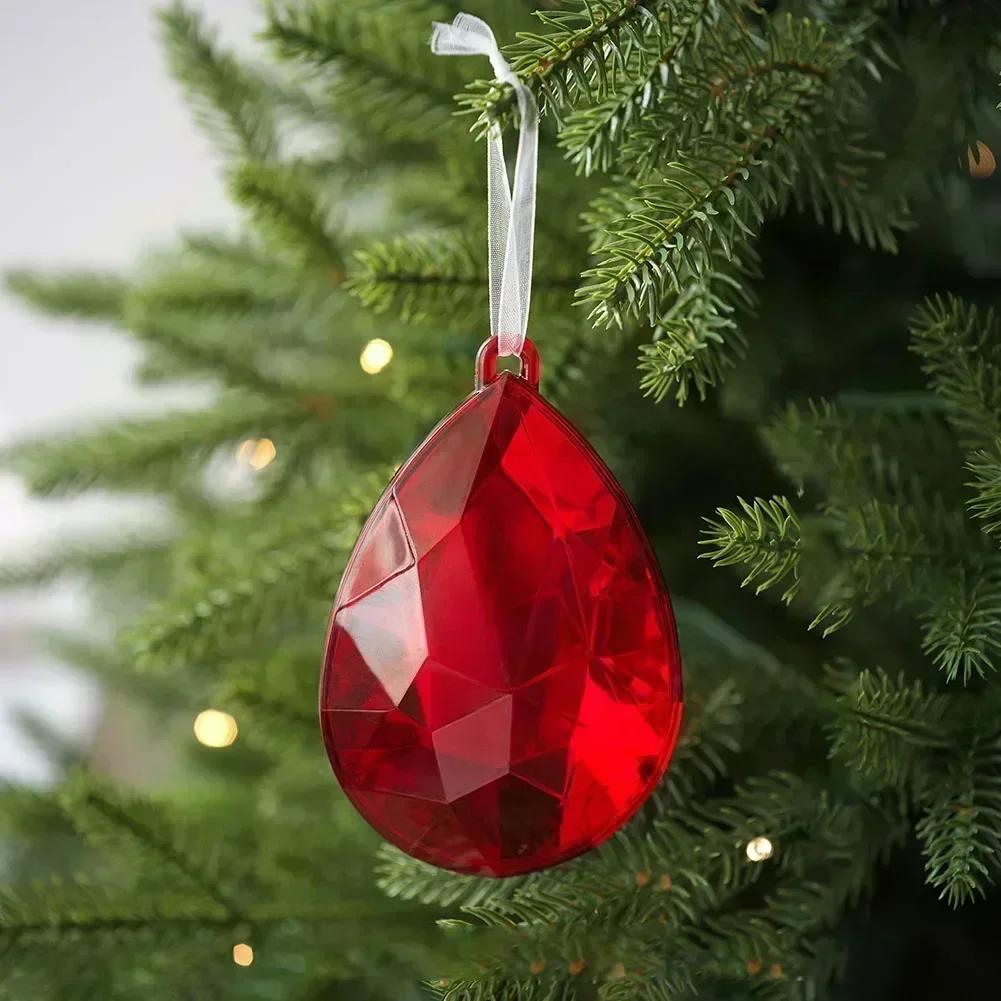 Hanging Mirror Ball Christmas Water Drop Christmas Tree Acrylic Material Mirror Ball Effect Easy To Hang Water Drop Shape