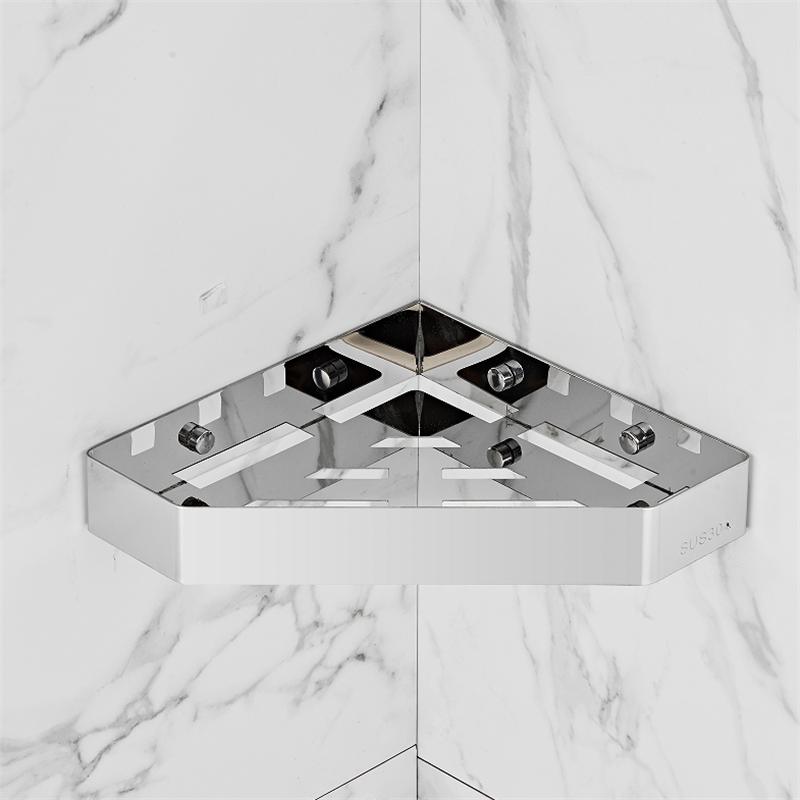 

Полка для ванной Хром Полка для душа из нержавеющей стали Черная Угловая полка для ванной Настенный Серый Держатель для хранения на кухне