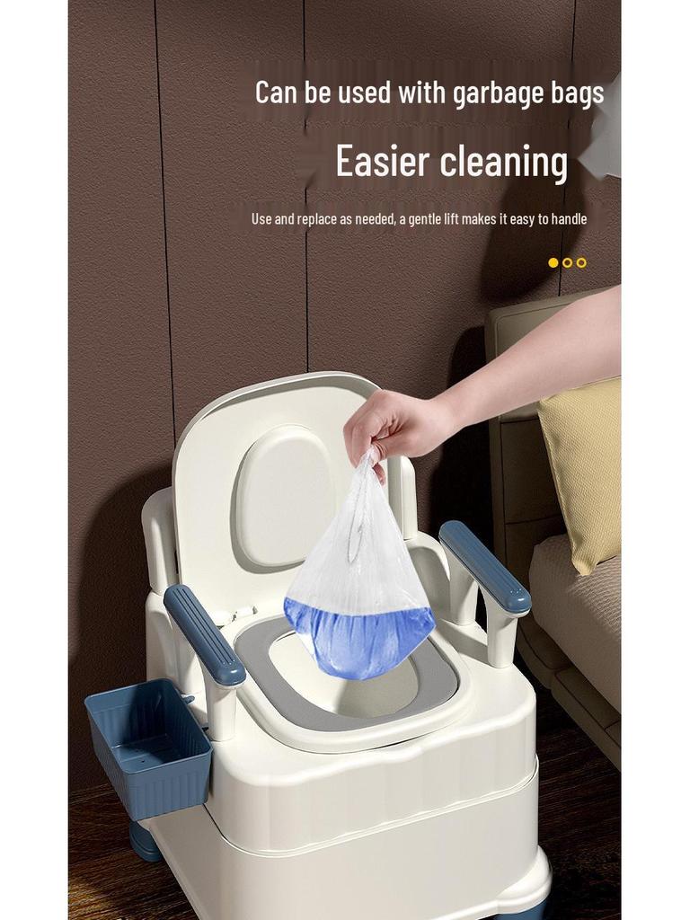 Portable Toilet Chair with Armrests for Elderly, Indoor Use, Bedside Commode for Pregnant Women.