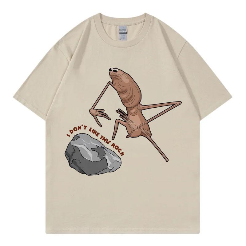 Ich mag diesen Stein nicht Marcus Der Wurm Lustiges Meme T-Shirt Herren Damen Freizeit Kurzarm T-Shirts Hohe Qualität Mode T-Shirts
