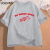My Tummy Hurts Bear Meme Graphic T Shirts Cotton Short Sleeves T-shirts Oversize Man Clothes Funny Print Tees Shirt Men's Clothes