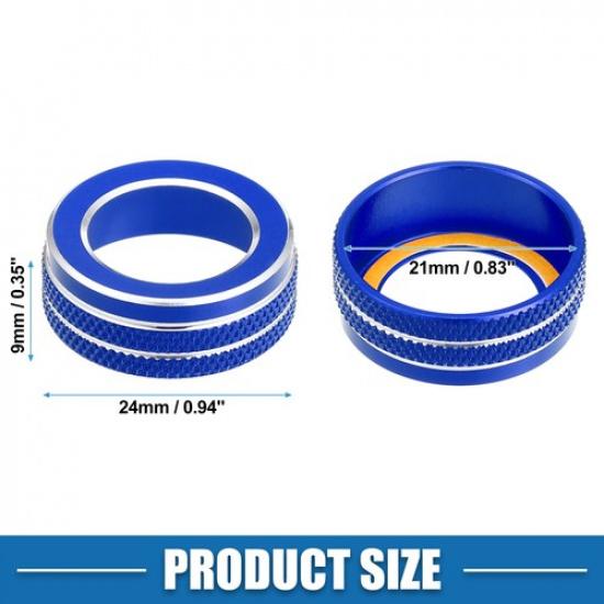 Volume Tune Knob Cover Rings TWO  for VW Tiguan 2018- Blue